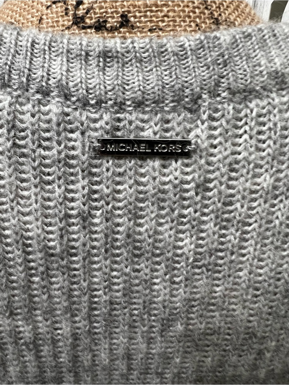 Michael Kors Classic Gray Cold-Shoulder Knit Sweater - Picture 8 of 8